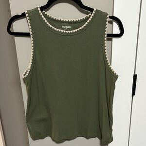 Old Navy Green Tank Top with White Trim